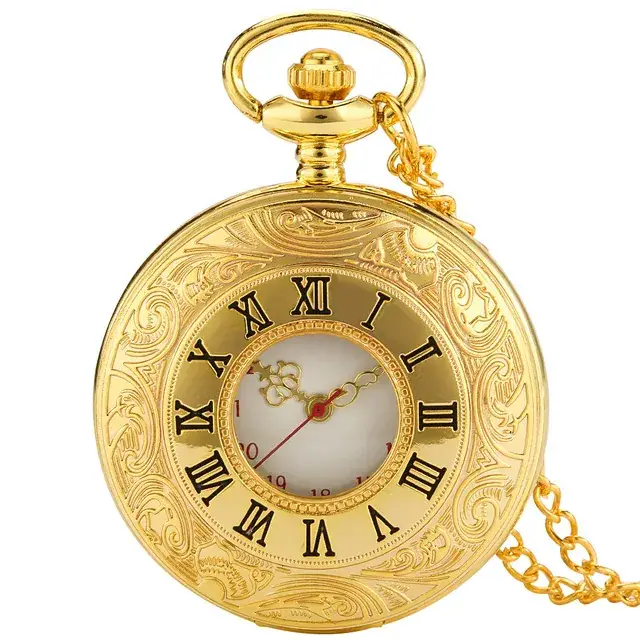 Black Roman Numeral Pocket Watch Necklace Pendant - Image 5