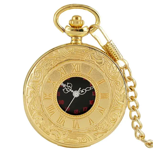 Black Roman Numeral Pocket Watch Necklace Pendant - Image 10