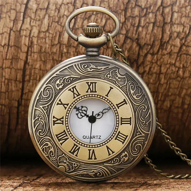 Black Roman Numeral Pocket Watch Necklace Pendant - Image 7