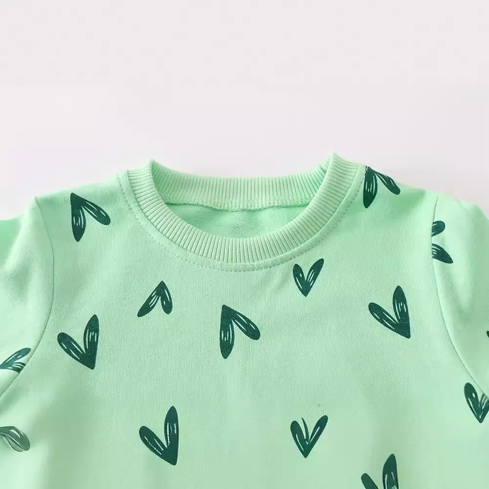 Girls' Green Knitted Cartoon Sweater Long Sleeve - Image 3