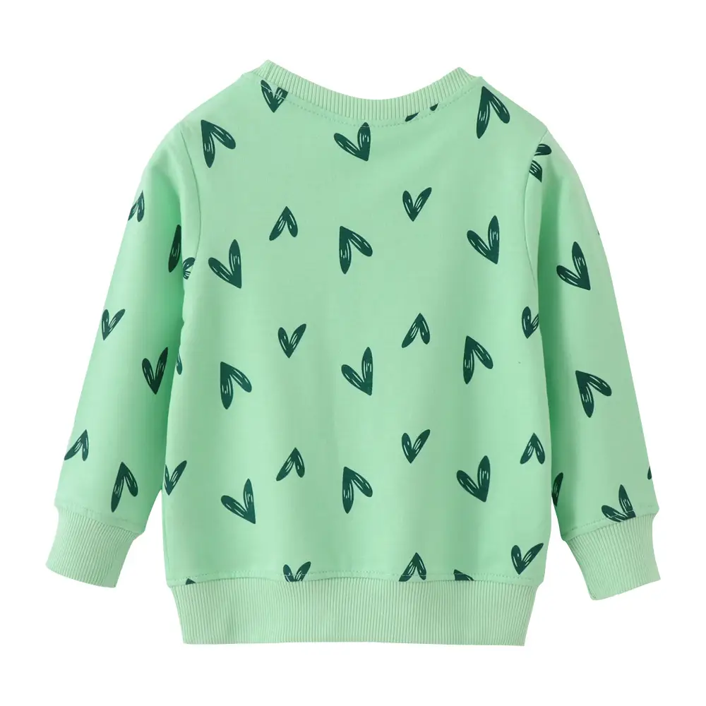 Girls' Green Knitted Cartoon Sweater Long Sleeve - Image 5