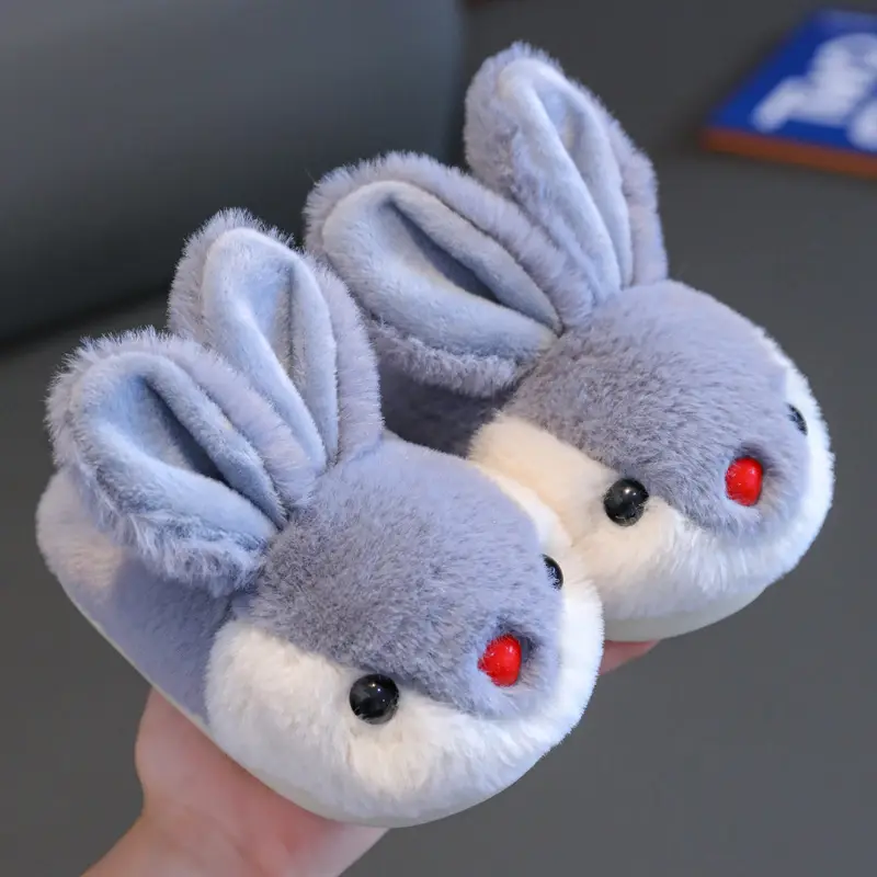 Children's cotton slippers for boys winter indoor home 1-3 years old female baby household children non-slip warm 2 cotton slippers