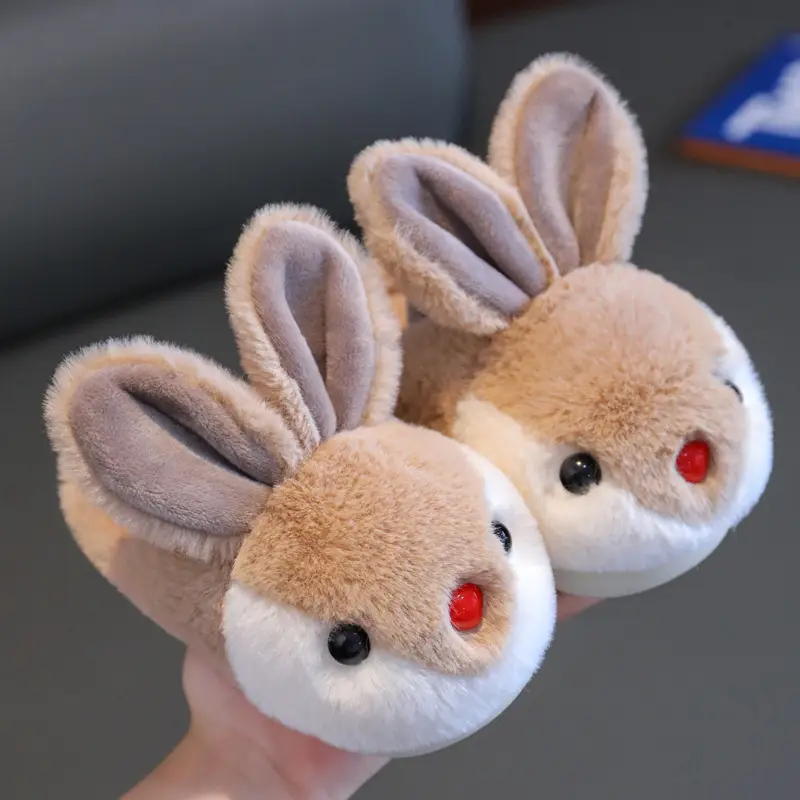 Children's cotton slippers for boys winter indoor home 1-3 years old female baby household children non-slip warm 2 cotton slippers