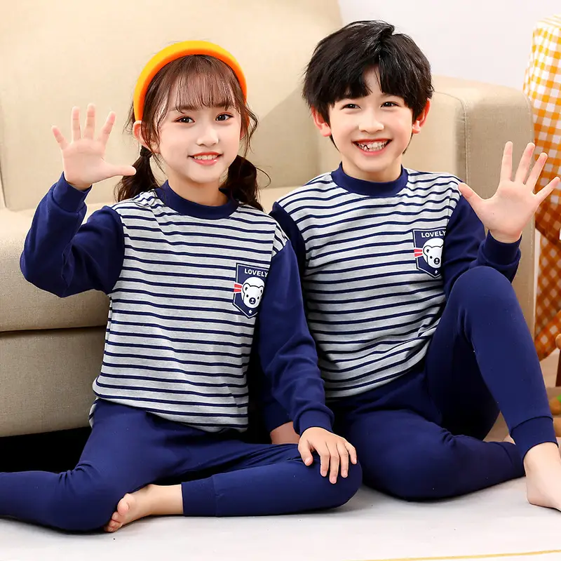 Autumn Kids Striped Sweater Pajamas Set - Image 11