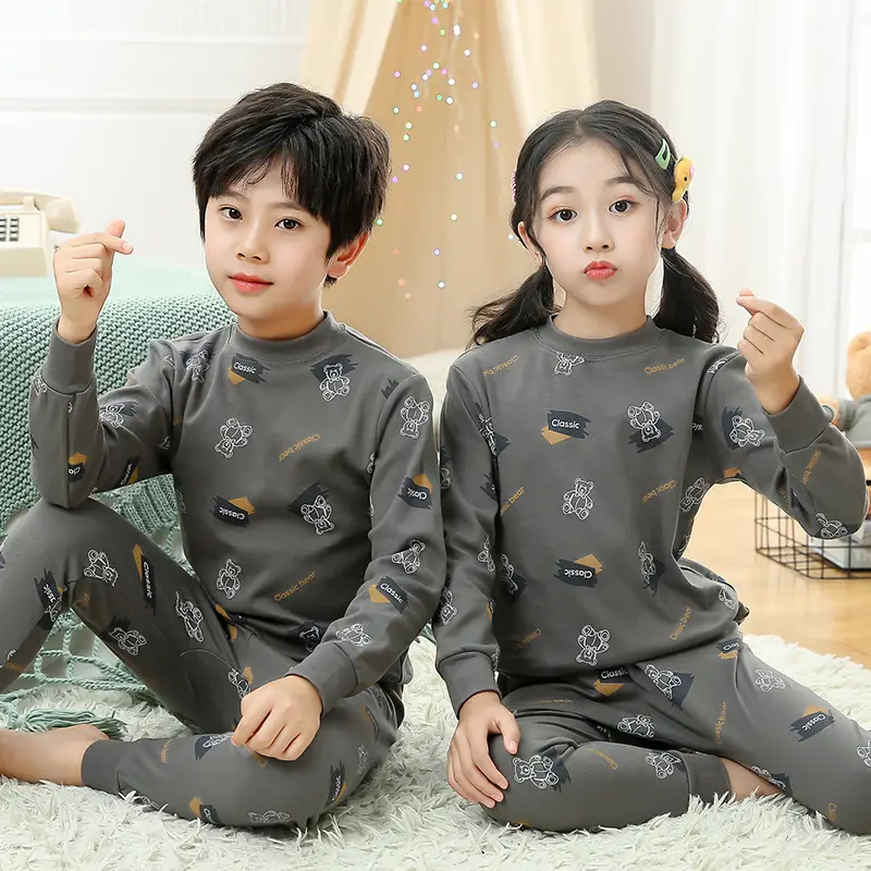 Autumn Kids Striped Sweater Pajamas Set - Image 25
