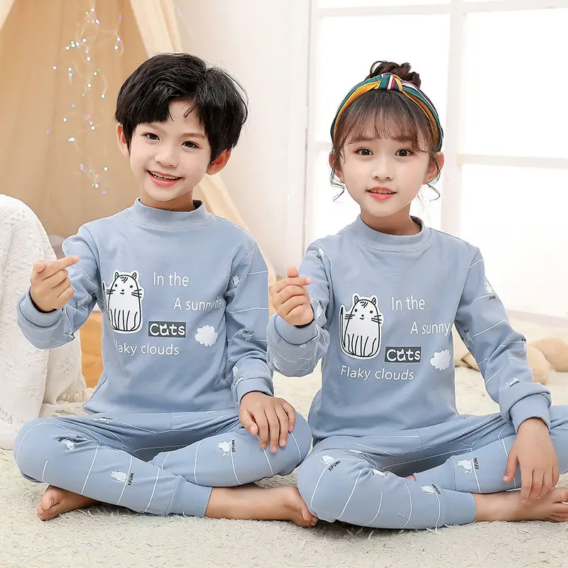 Autumn Kids Striped Sweater Pajamas Set - Image 26