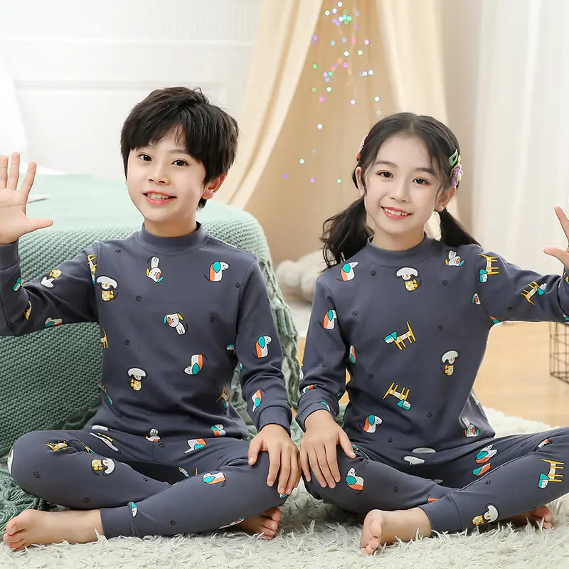 Autumn Kids Striped Sweater Pajamas Set - Image 27