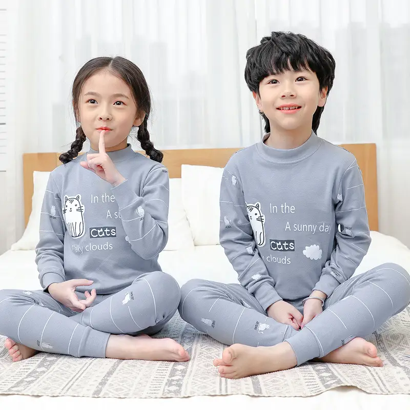 Autumn Kids Striped Sweater Pajamas Set - Image 28