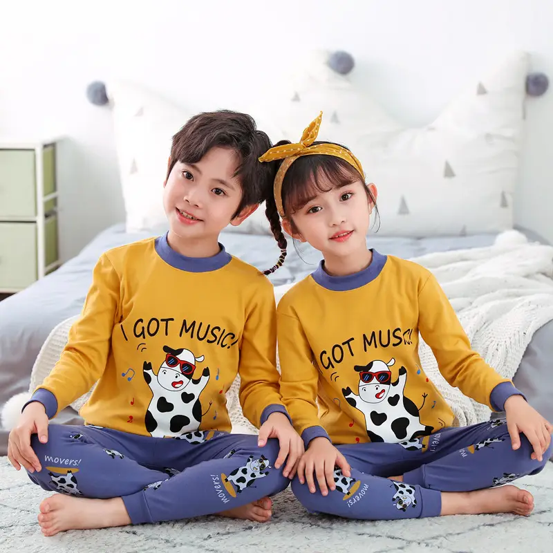Autumn Kids Striped Sweater Pajamas Set - Image 3