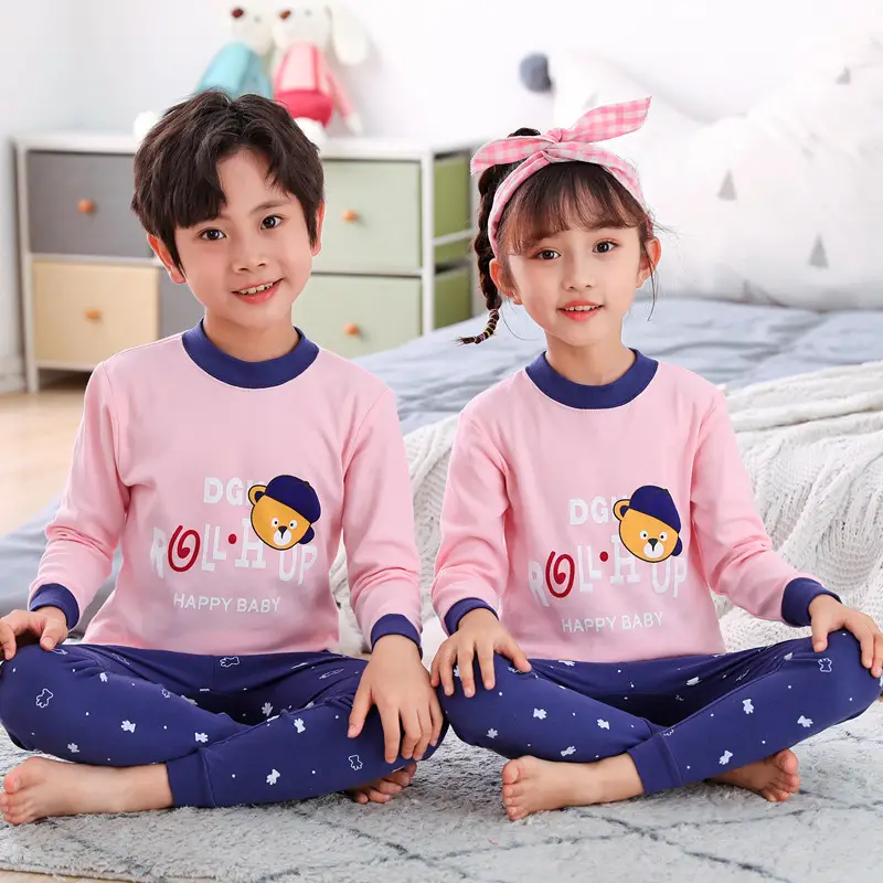 Autumn Kids Striped Sweater Pajamas Set - Image 7