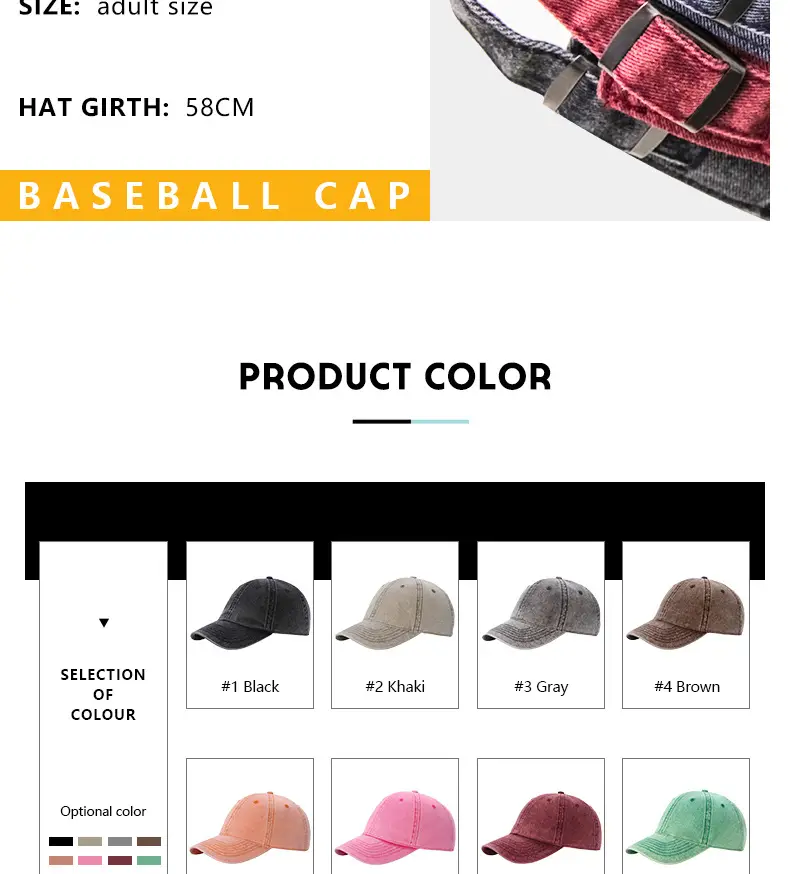 Stone Mill Washed Baseball Cap for Men Women — feature 5