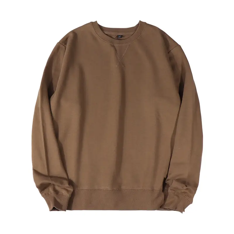 Brown Long Sleeve Crewneck Sweatshirt for Men Women