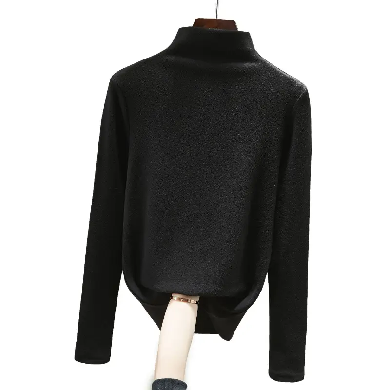 Half Turtleneck German Velvet Shirt for Women Autumn Winter Heattech - Image 21