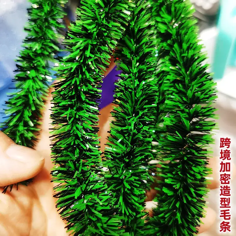 Christmas Green Tinsel Strips for Hanging Ornaments - Image 13