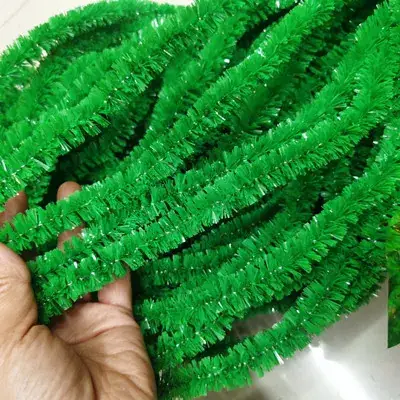 Christmas Green Tinsel Strips for Hanging Ornaments - Image 3