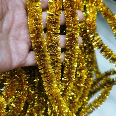 Christmas Green Tinsel Strips for Hanging Ornaments - Image 5