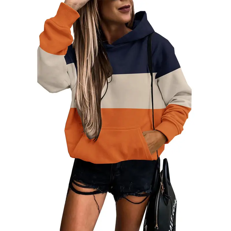 2025 Leopard Print Hooded Sweatshirt Orange Navy Cross-Border - Image 8