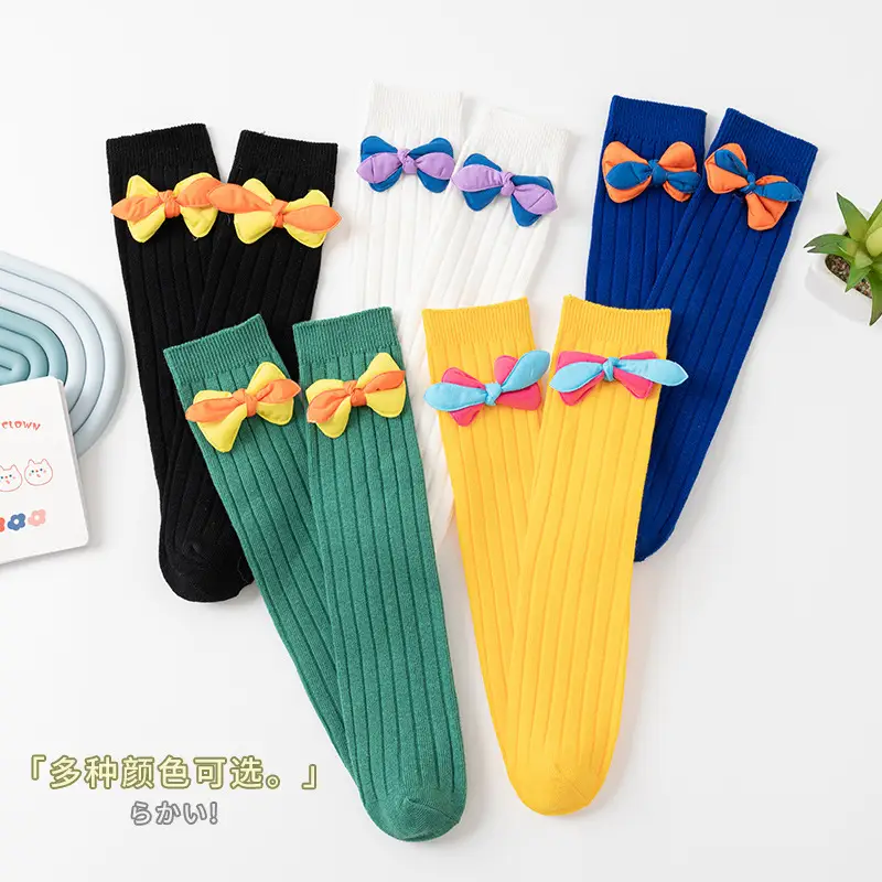 2025 Girls Cotton Socks Korean National Bow Heelless - Image 7