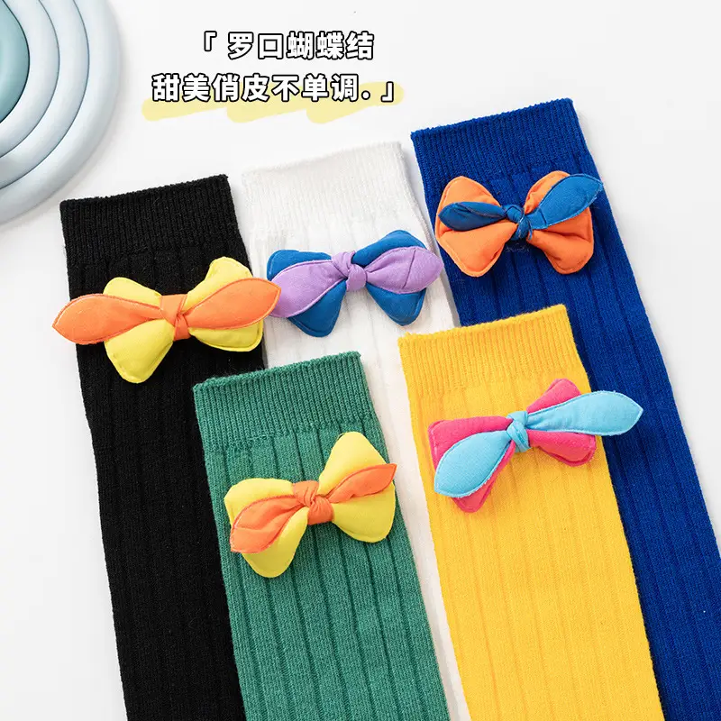 2025 Girls Cotton Socks Korean National Bow Heelless - Image 8
