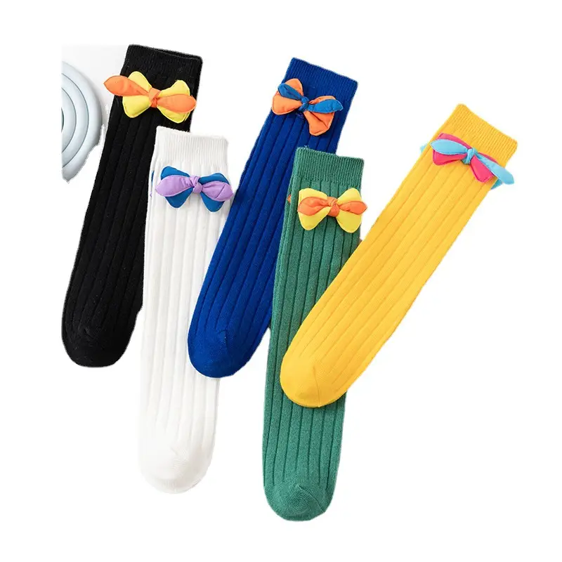 2025 Girls Cotton Socks Korean National Bow Heelless - Image 10