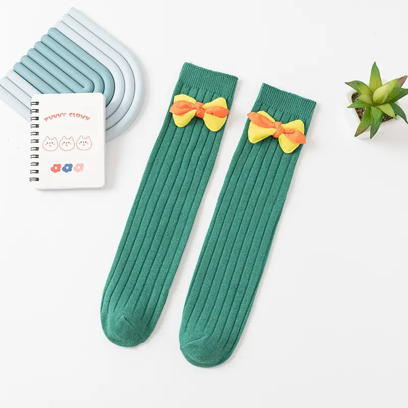 2025 Girls Cotton Socks Korean National Bow Heelless - Image 4