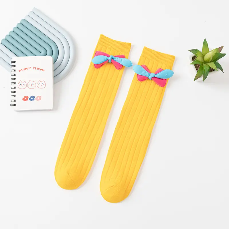 2025 Girls Cotton Socks Korean National Bow Heelless - Image 5