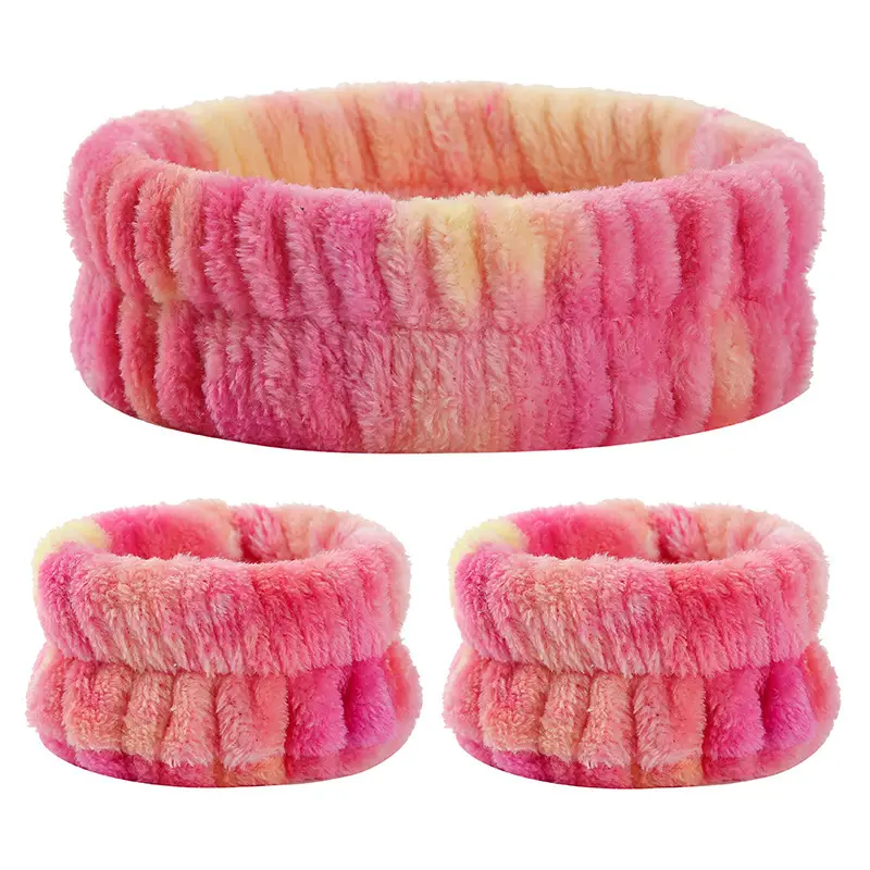 Tie Dye Flannel Wrist Bands Set for Women - Image 2