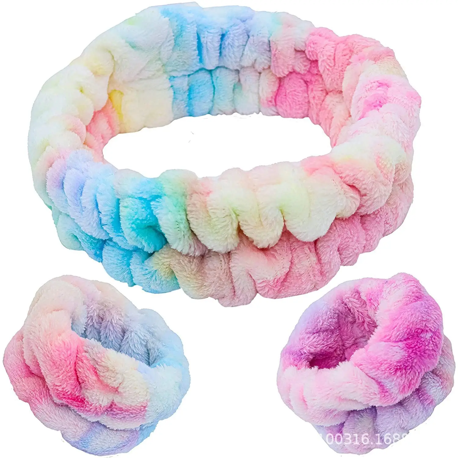 Tie Dye Flannel Wrist Bands Set for Women - Image 3