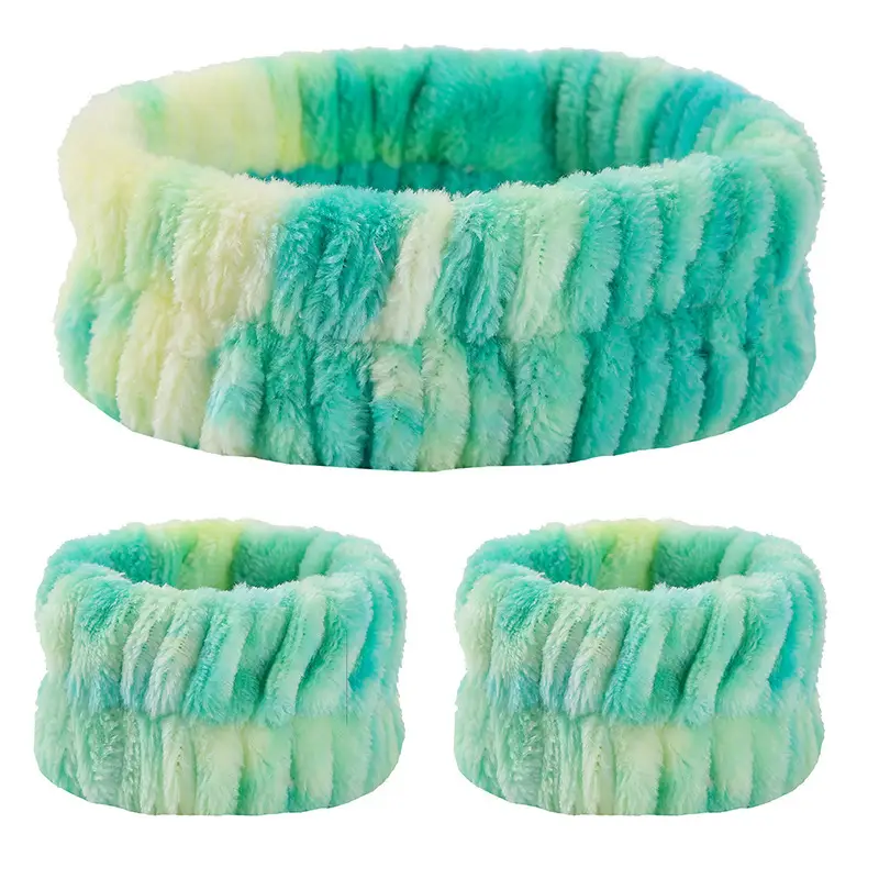 Tie Dye Flannel Wrist Bands Set for Women - Image 4