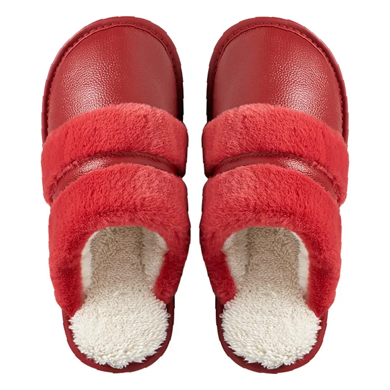 Winter Cotton Slippers Thick Bottom Warm Leather Men's Plus Size - Image 13