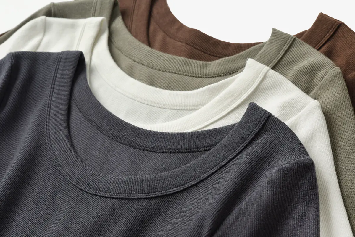 Women's Ribbed Slim Fit T-Shirt 300g Ecocos — feature 19
