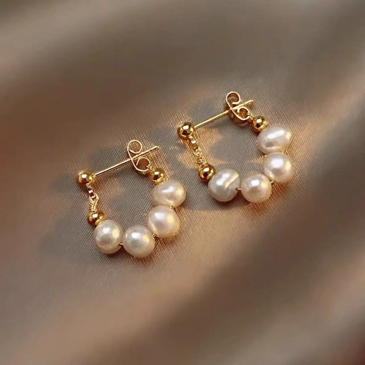 Natural Freshwater Pearl Earrings Vintage 925 Silver — feature 1