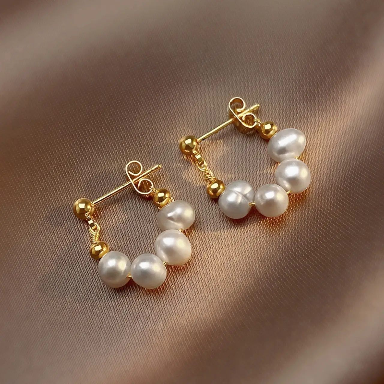 Natural Freshwater Pearl Earrings Vintage 925 Silver — feature 10