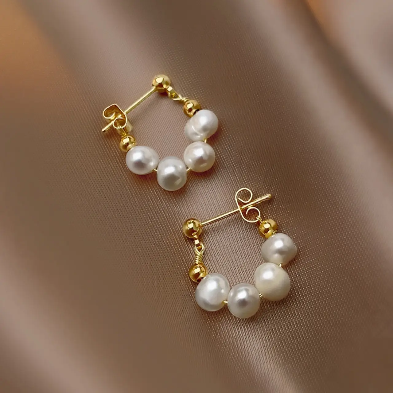 Natural Freshwater Pearl Earrings Vintage 925 Silver — feature 7