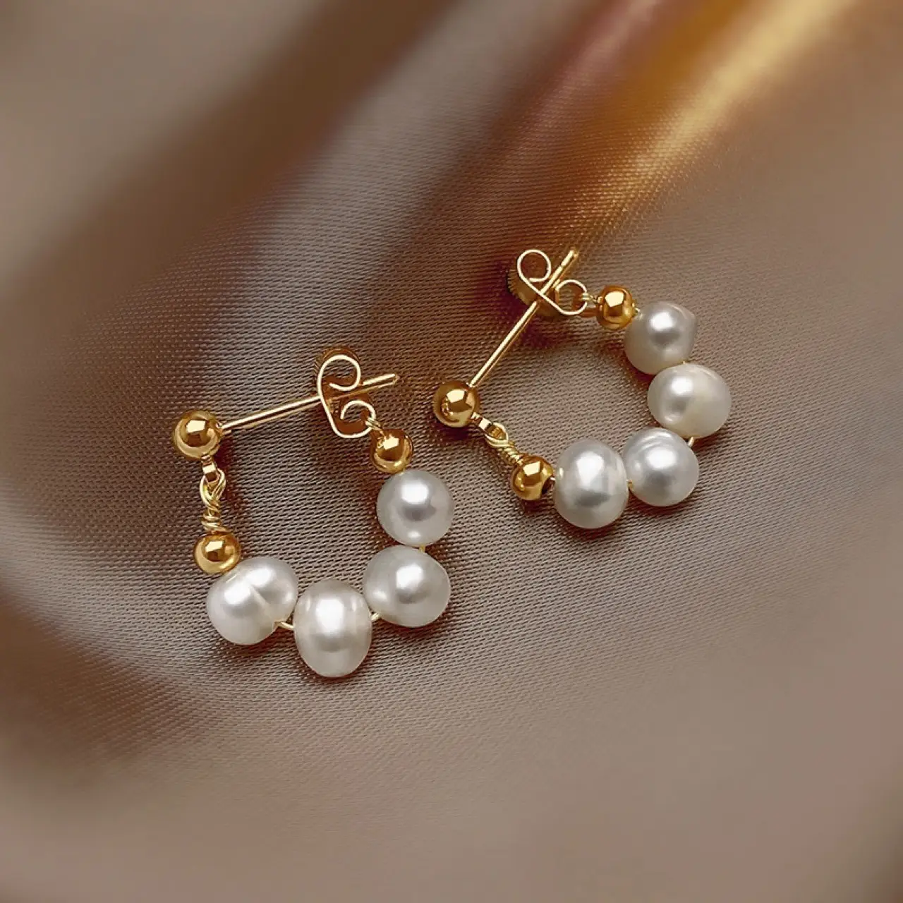 Natural Freshwater Pearl Earrings Vintage 925 Silver — feature 8