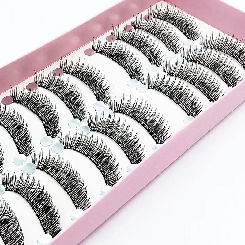 10 Pairs of Durable Fake Eyelashes for Natural Makeup - Image 2