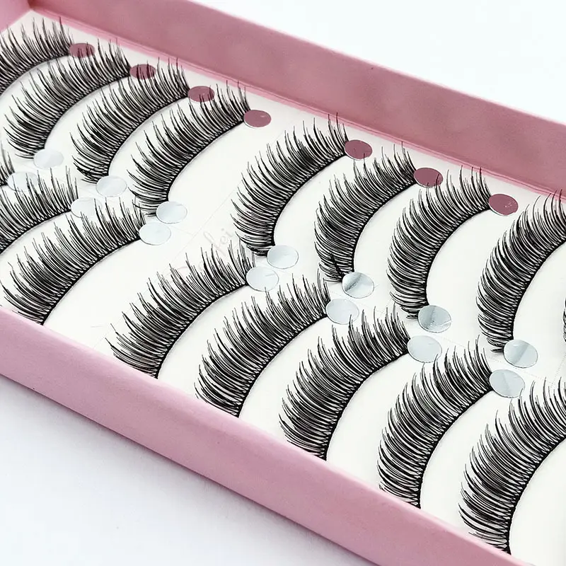 10 Pairs of Durable Fake Eyelashes for Natural Makeup - Image 3