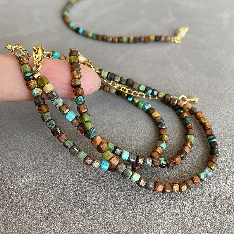Jingyao Natural Turquoise Crystal Bracelet with Chain - Image 3