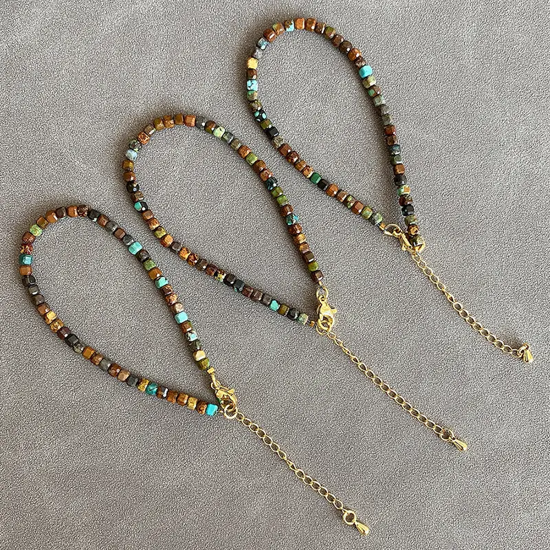 Jingyao Natural Turquoise Crystal Bracelet with Chain - Image 5