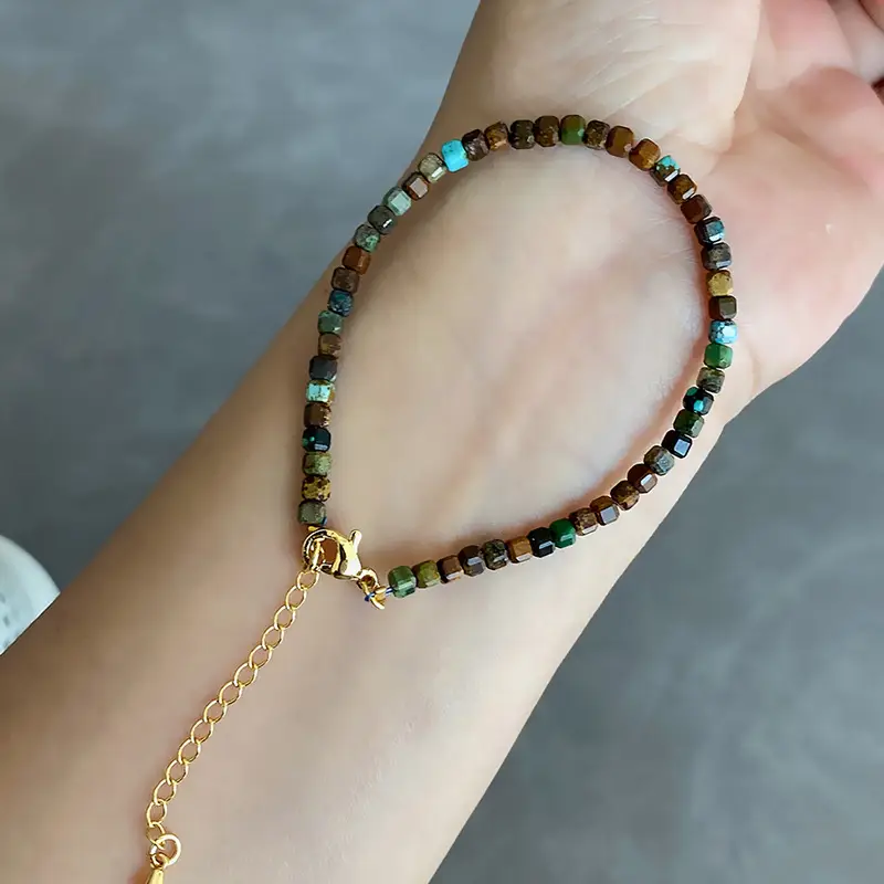 Jingyao Natural Turquoise Crystal Bracelet with Chain — feature 14