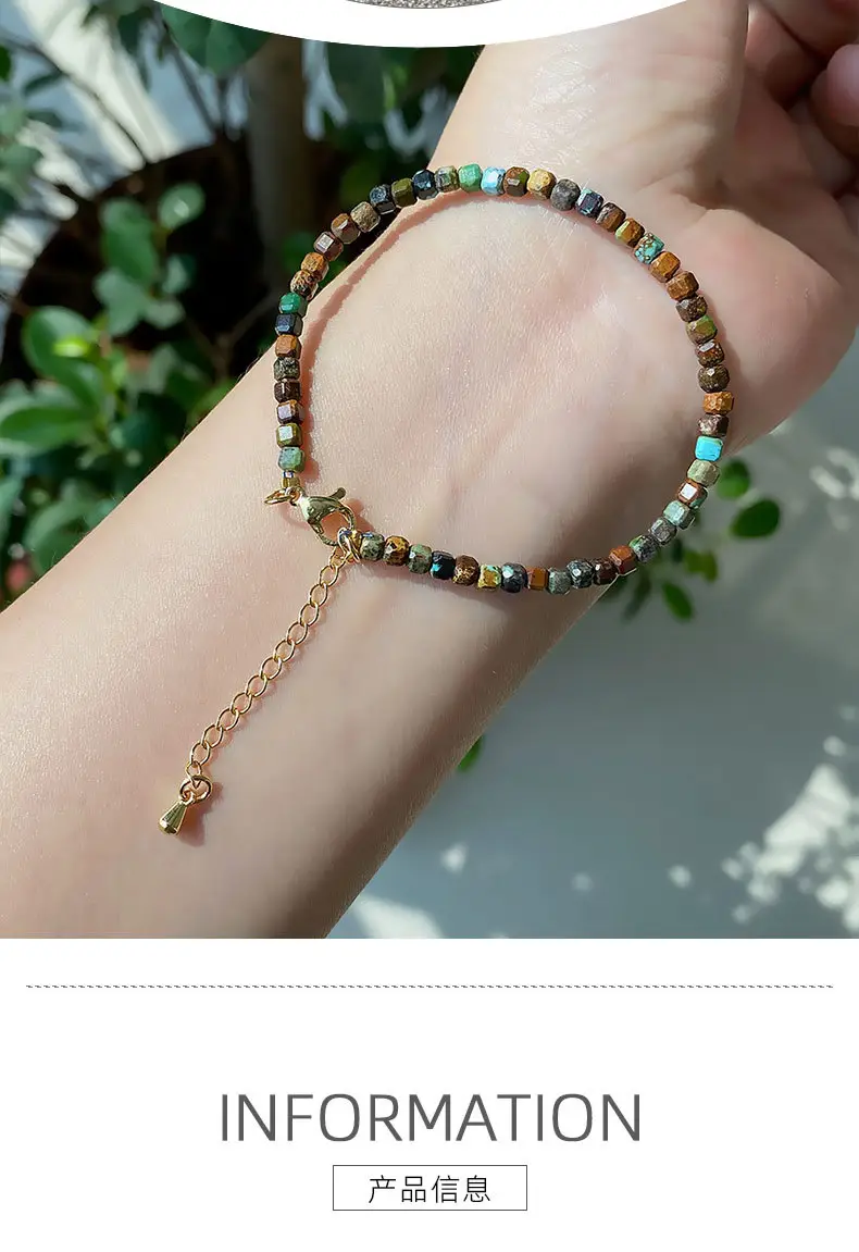Jingyao Natural Turquoise Crystal Bracelet with Chain — feature 6