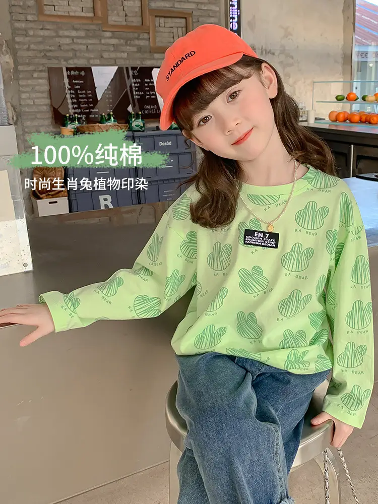 Girls Cotton Long Sleeve T-Shirt K-Style Cartoon 2025 - Image 4
