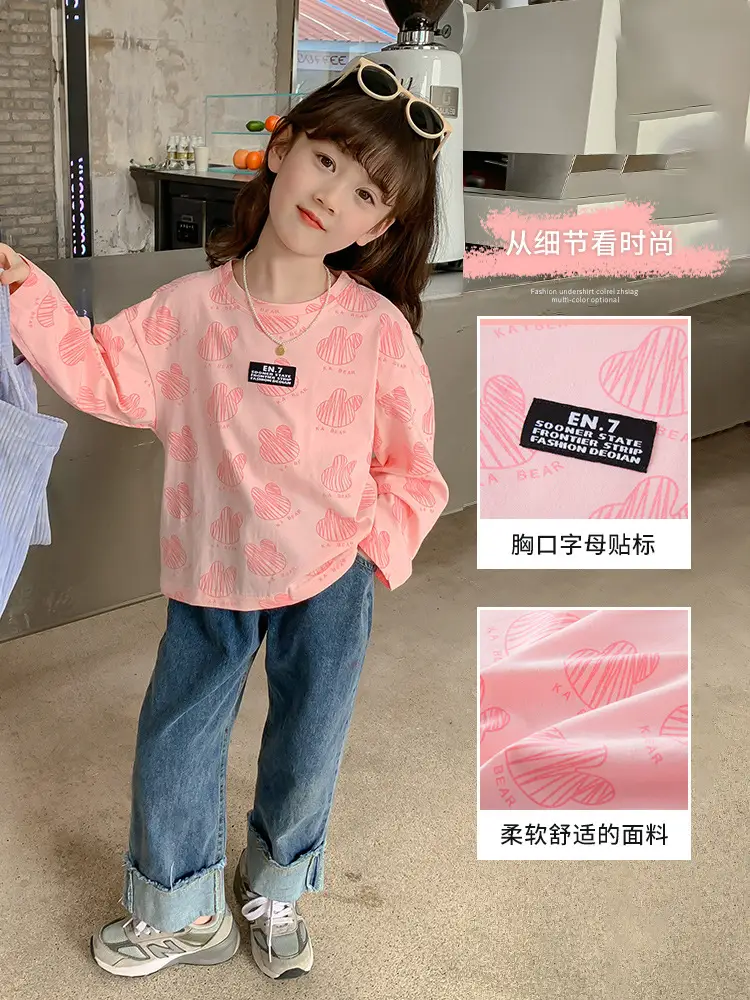 Girls Cotton Long Sleeve T-Shirt K-Style Cartoon 2025 - Image 5