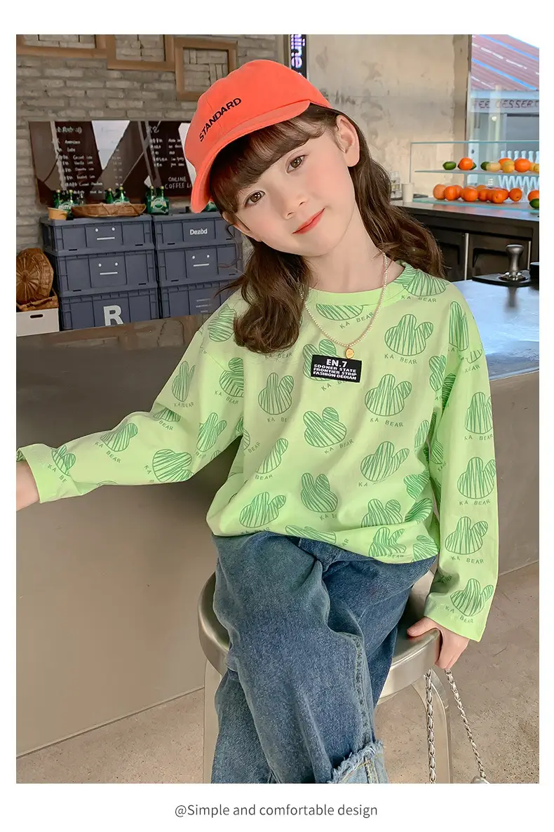 Girls Cotton Long Sleeve T-Shirt K-Style Cartoon 2025 — feature 16