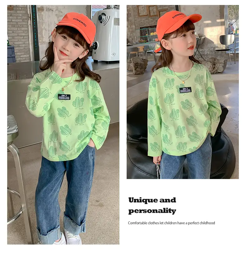 Girls Cotton Long Sleeve T-Shirt K-Style Cartoon 2025 — feature 17