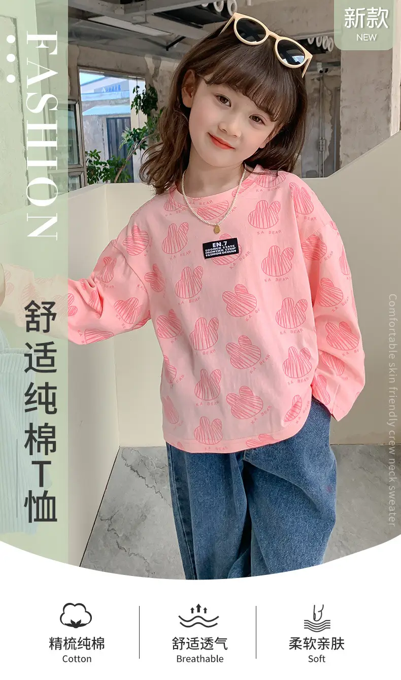 Girls Cotton Long Sleeve T-Shirt K-Style Cartoon 2025 — feature 2