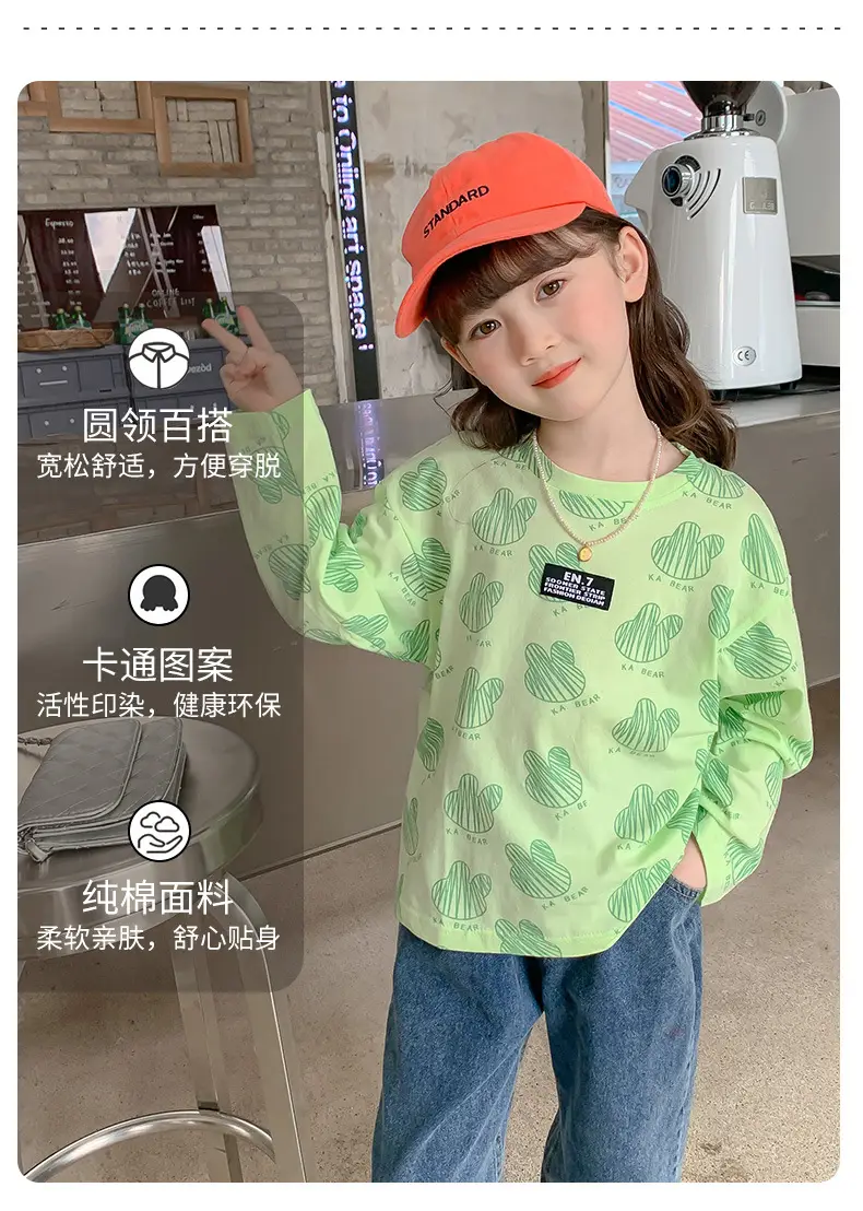 Girls Cotton Long Sleeve T-Shirt K-Style Cartoon 2025 — feature 3