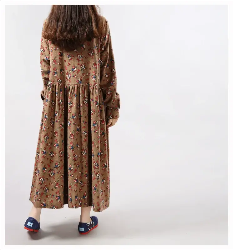 2024 Women's Floral Long Dress Large Cotton Linen — feature 11