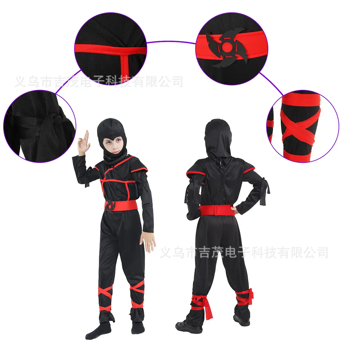 Cute Boy Pirate Costume Red Pants Black Jacket - Image 9