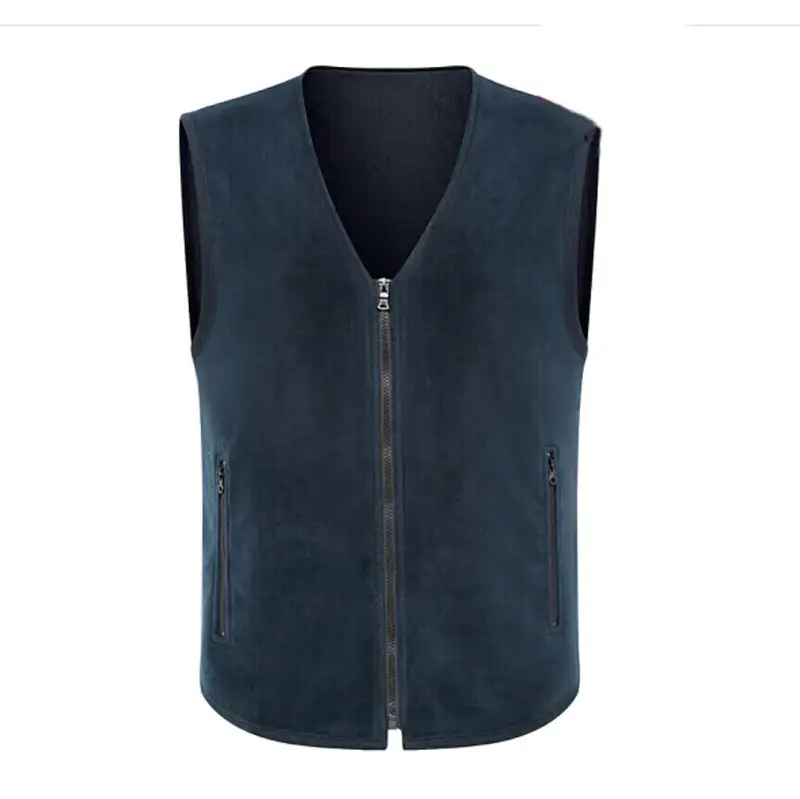 Navy Blue Fleece Vest Military Fan Style Winter Men - Image 7